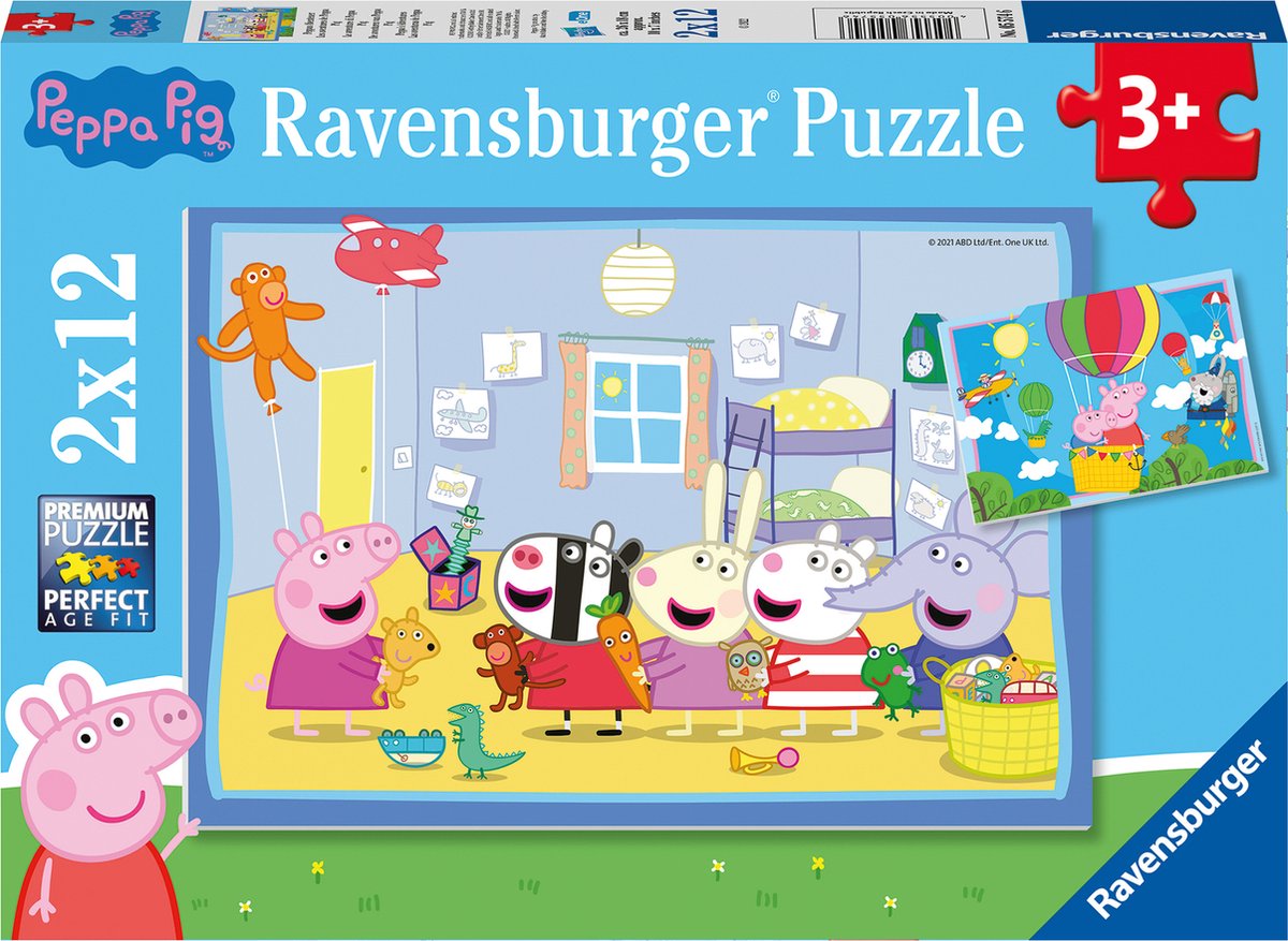   puzzel Peppa Pig - 2x12 stukjes - Kinderpuzzel
