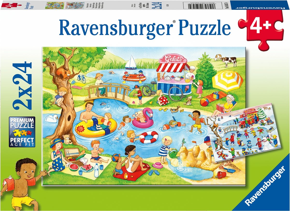   puzzel Plezier aan het meer - Twee puzzels - 24 stukjes - kinderpuzzel