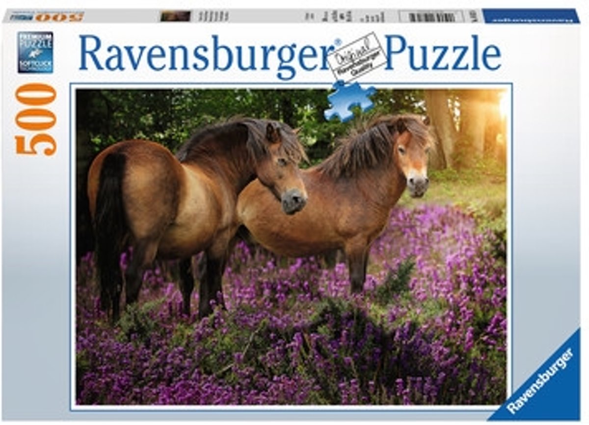   puzzel Ponys tussen de hei - legpuzzel - 500 stukjes