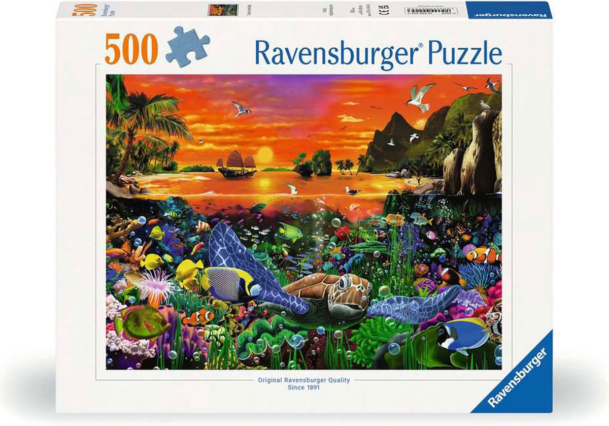   puzzel Reef Turtle - legpuzzel 500 stukjes schildpad.