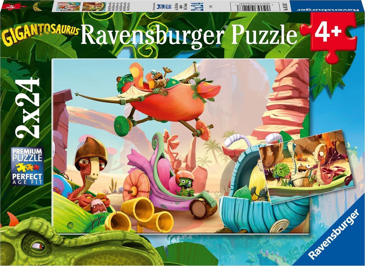   puzzel Rocky, Bill, Mazu et Tiny - 2 x 24 stukjes - kinderpuzzel