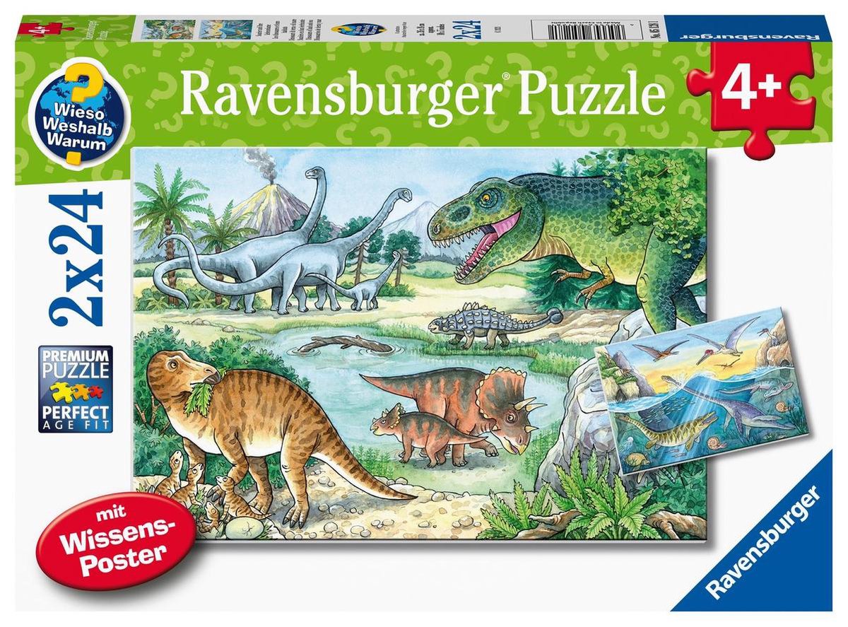   puzzel Sauriërs en hun leefruimte - 2 x 24 stukjes - kinderpuzzel