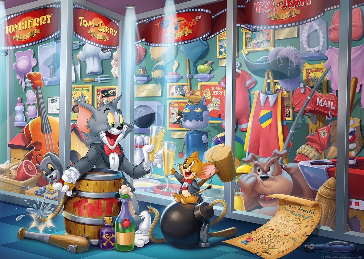   puzzel Tom and Jerry Hall Of Fame - Legpuzzel - 1000 stukjes