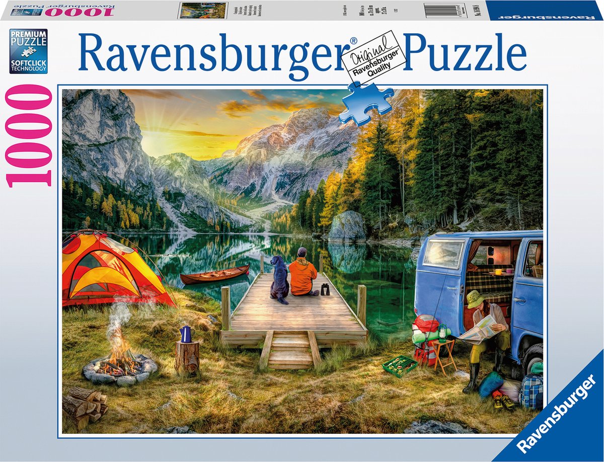 Ravensburger puzzel Vakantie op de camping - Legpuzzel - 1000 stukjes