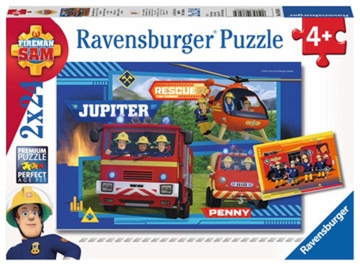   puzzel Waterloop met Brandweerman Sam - Twee puzzels - 24 stukjes - kinderpuzzel