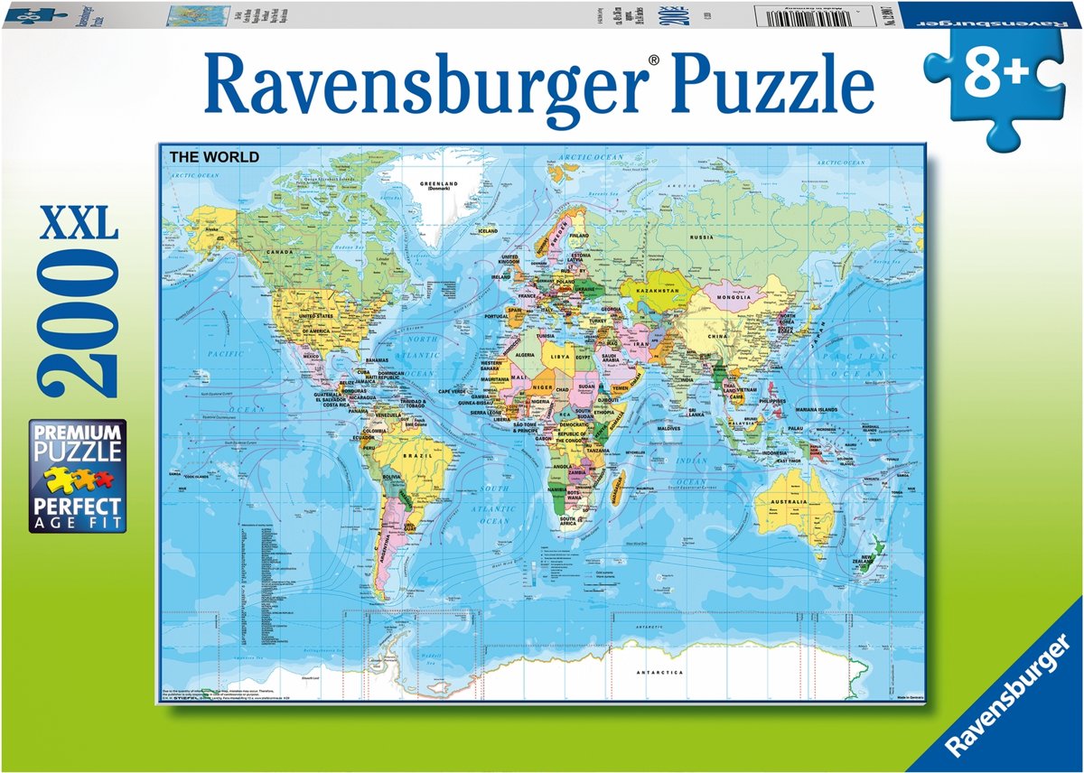   puzzel Wereldkaart - legpuzzel - 200 stukjes