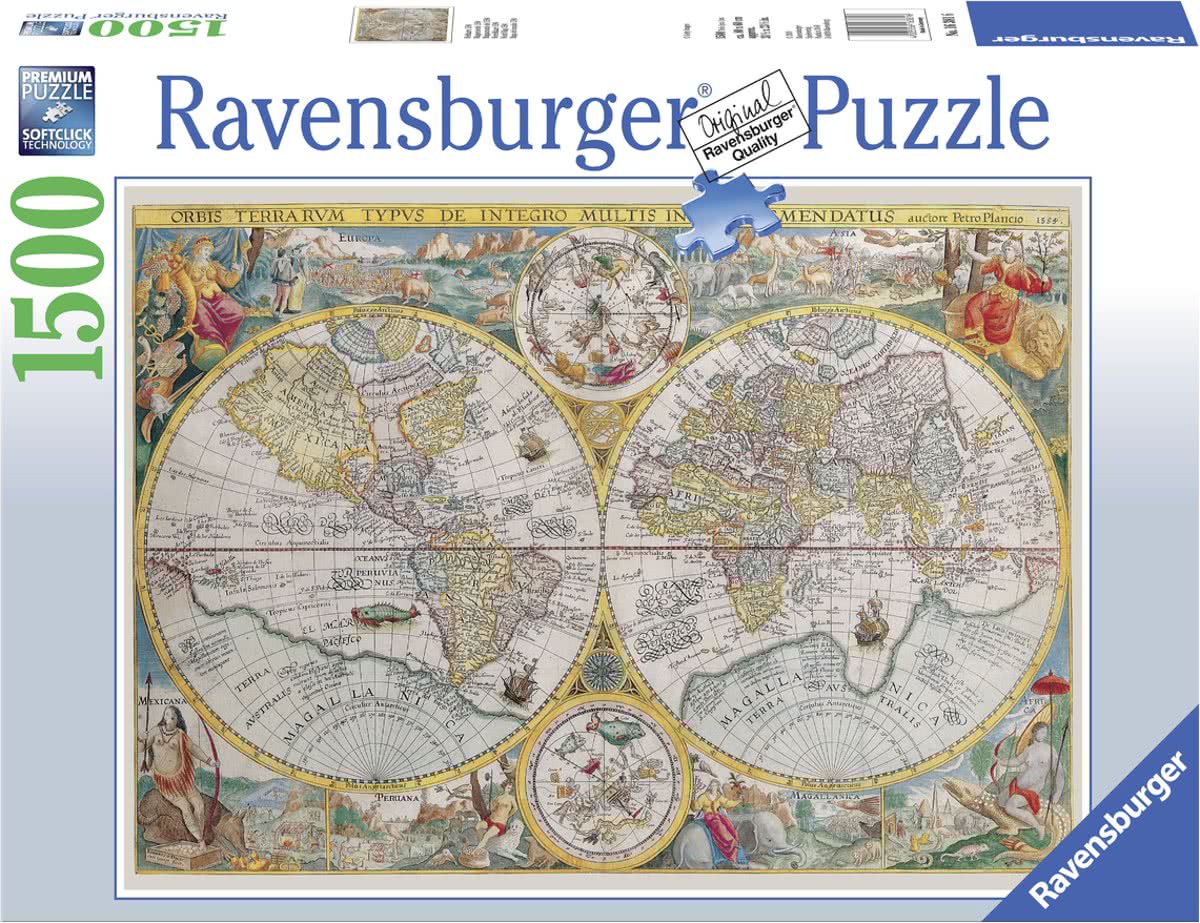   puzzel Wereldkaart 1594 - Legpuzzel - 1500 stukjes