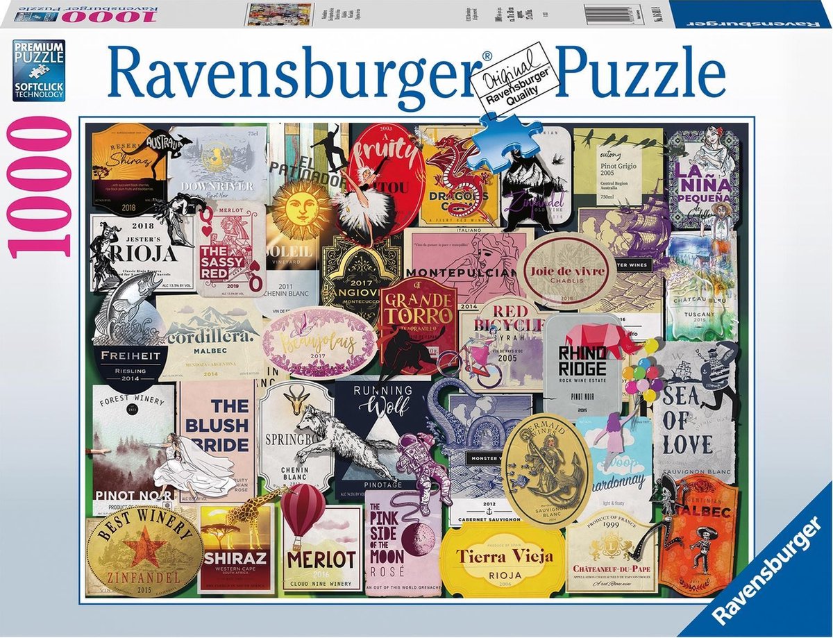   puzzel Wijnlabels - Legpuzzel - 1000 stukjes