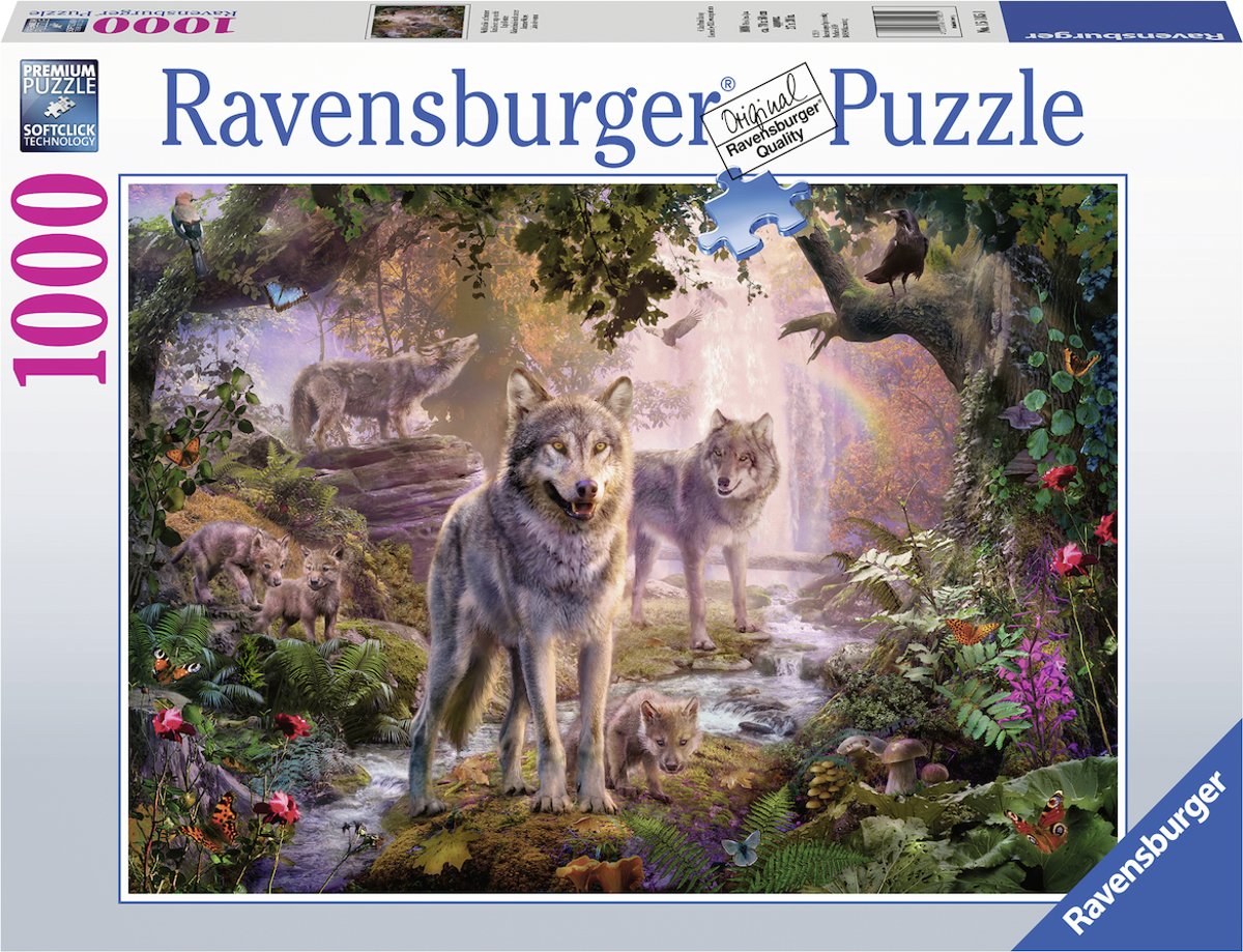   puzzel Wolvenfamilie in de zomer - Legpuzzel - 1000 stukjes