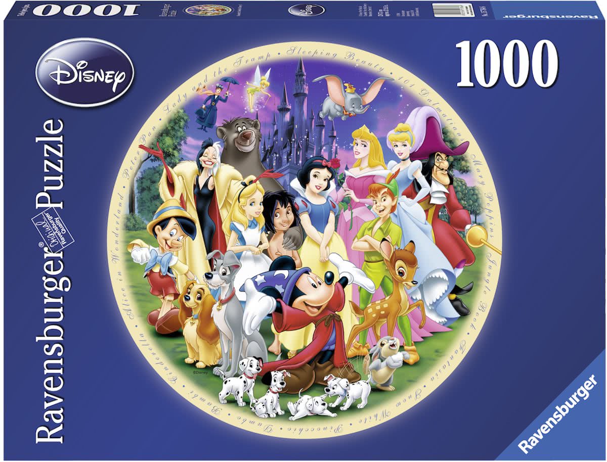   puzzel Wonderful World Disney. Ronde - Legpuzzel - 1000 stukjes