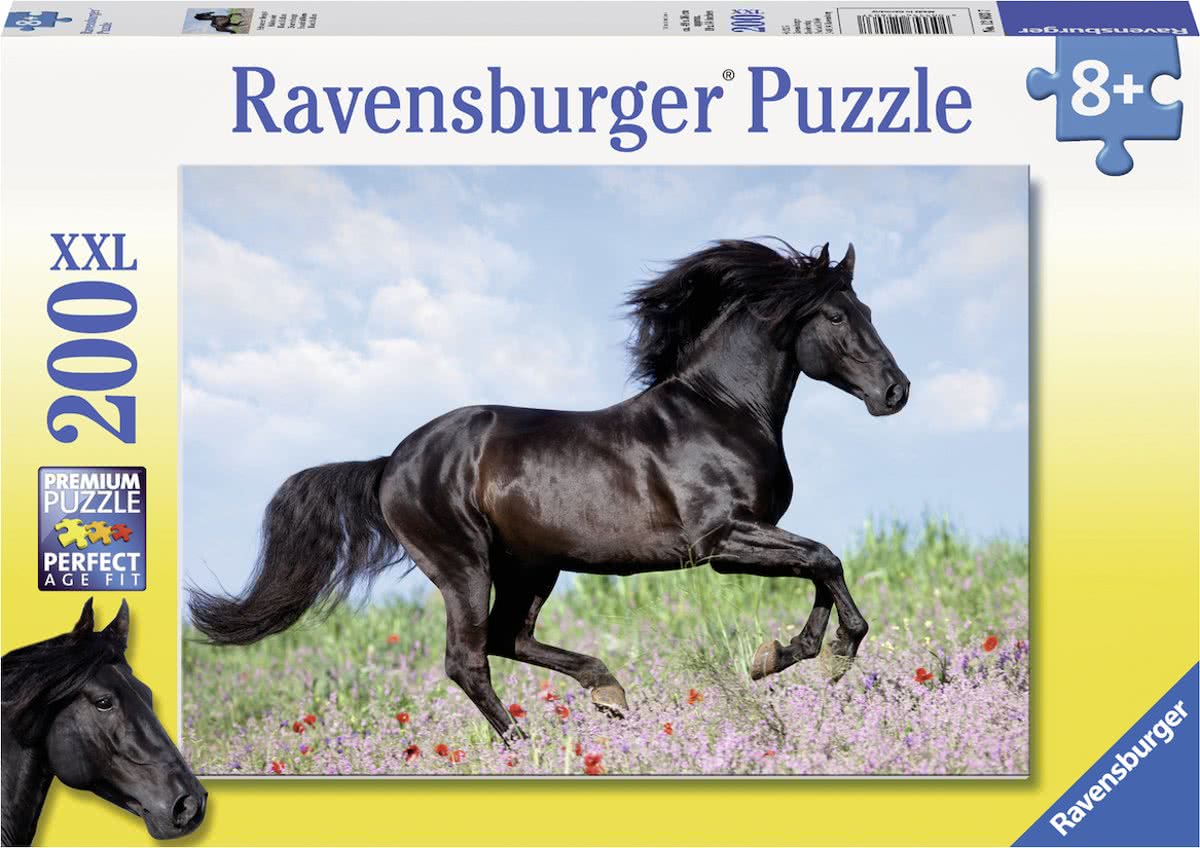   puzzel Zwarte hengst - Legpuzzel - 200 stukjes