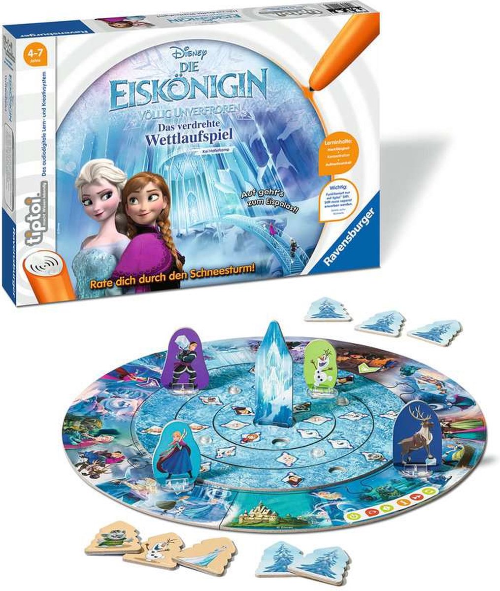 Ravensburger tiptoi 00007 bordspel Die Eiskönigin - Völlig Unverfroren: Das verdrehte Wettlaufspiel Board game Leren