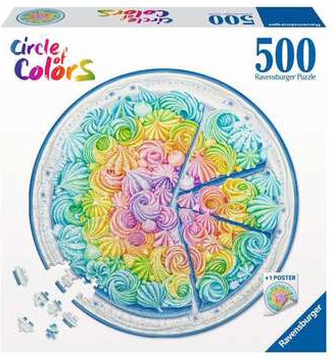 Round puzzle - circle of colors - Rainbow cake - Regenboog taart - puzzel