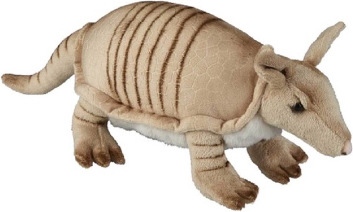 Pluche bruin gordeldier knuffel 28 cm - Armadillen knuffels - Speelgoed knuffeldieren/knuffelbeest voor kinderen