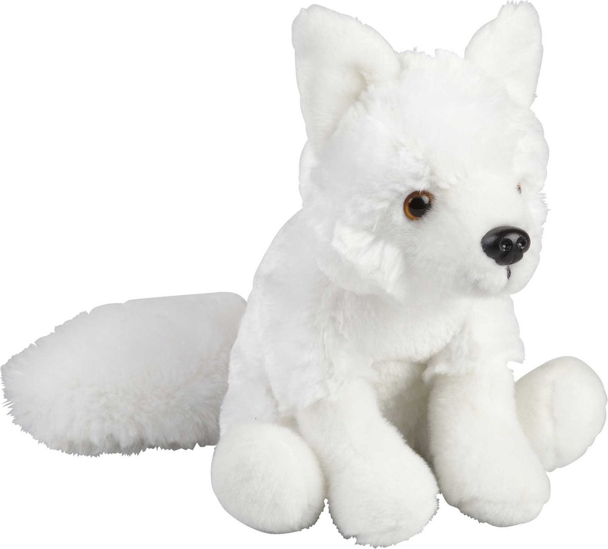 Pluche knuffel dieren Artic wolf 18 cm - Speelgoed wilde dieren wolven knuffelbeesten