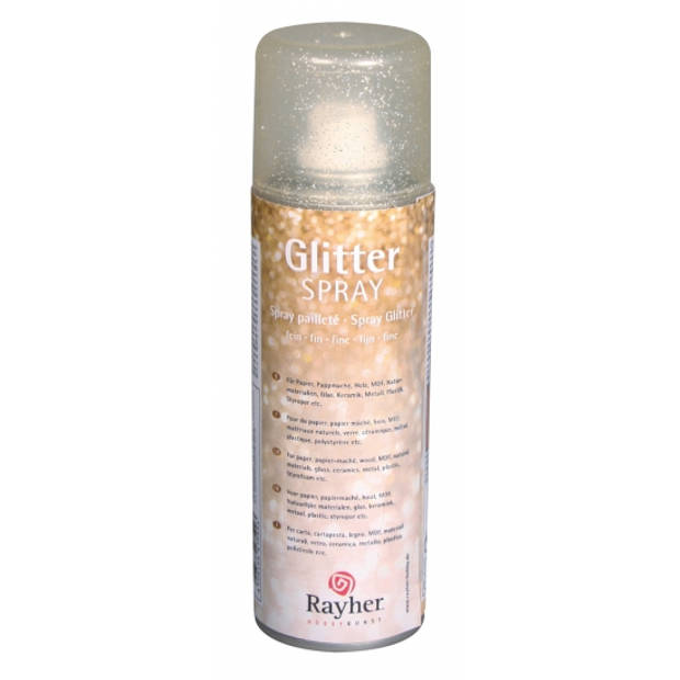 Rayher hobby materialen deco verf Spray - met glitters - goud - 125 ml - Knutselen - Hobbyverf