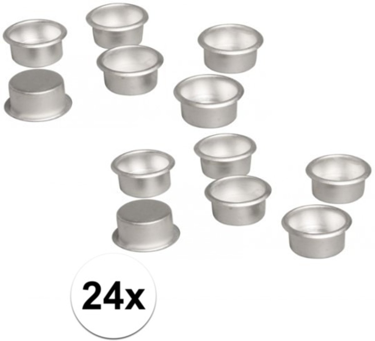 24x Metalen dinerkaars houders 2,2 cm - kandelaarhouders