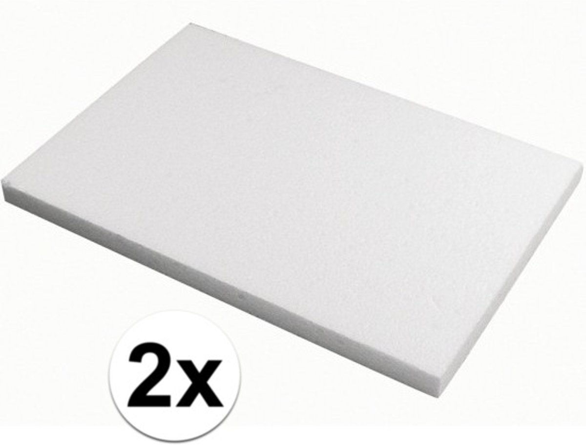 2x Piepschuim knutsel platen van 20 x 30 x 2 cm - hobby figuren artikelen