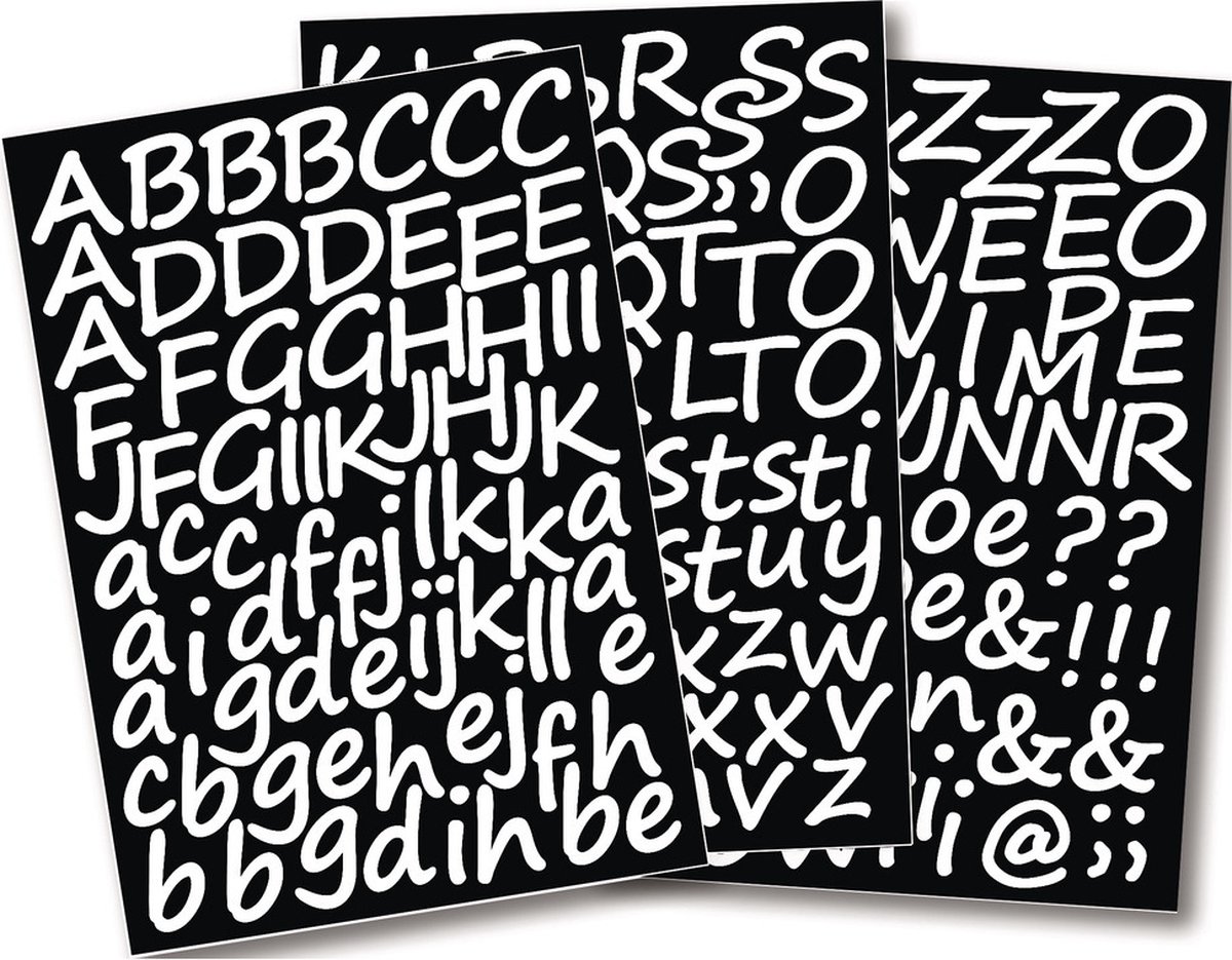 2x Setjes alfabet plakletter stickers ongeveer 3 cm - Zelfklevende hobby/knutsel plakletters