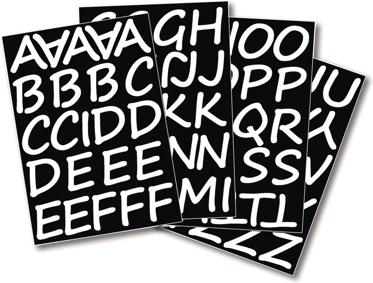 2x Setjes alfabet plakletter stickers ongeveer 5 cm - Zelfklevende hobby/knutsel plakletters