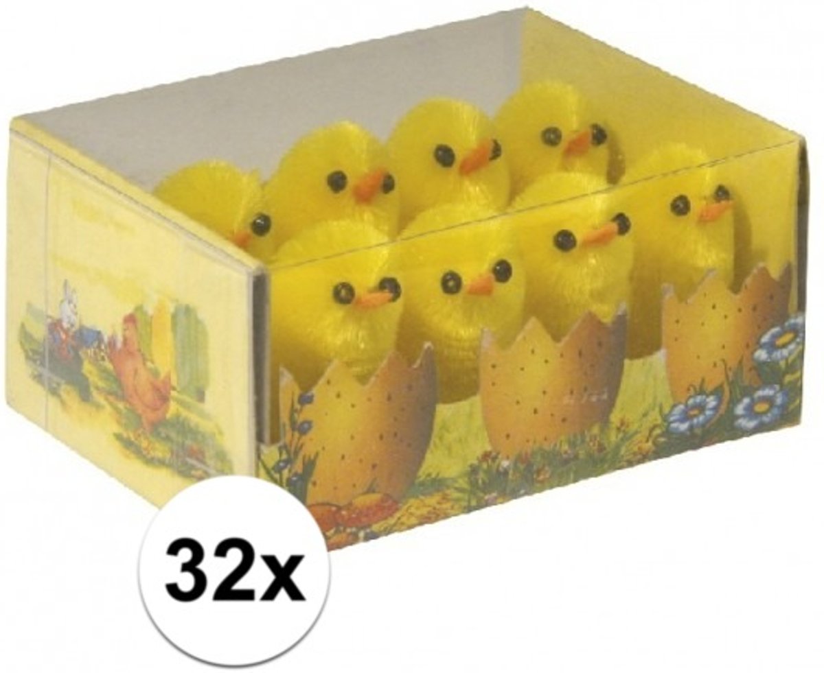 32x Pasen versiering paaskuikens - 3 cm - paaskuikentjes