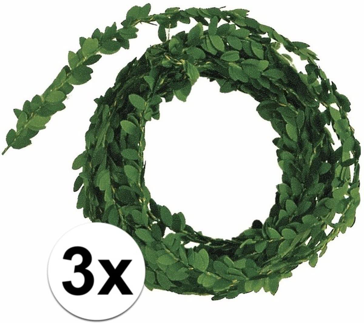 3x Buxus guirlande - 5 meter - buxusboom slingers