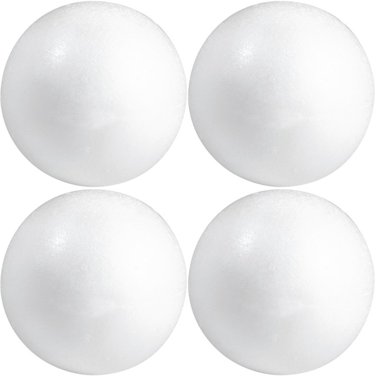 4x Hobby/DIY piepschuim bal/bol 3 cm - Kerstballen maken - Knutselen basis materialen/hobby materiaal