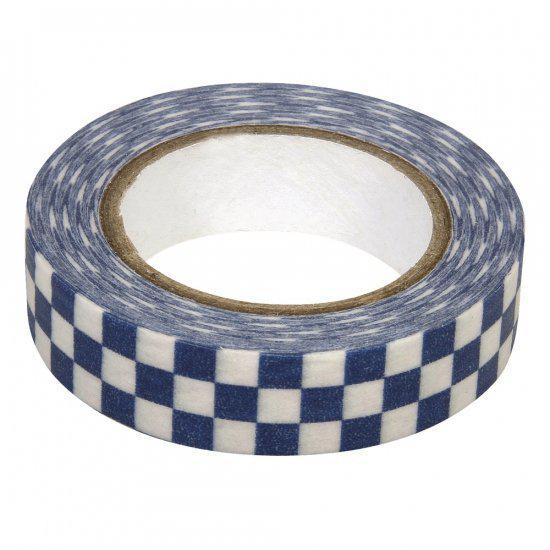 Washi tape blauwe blokjes