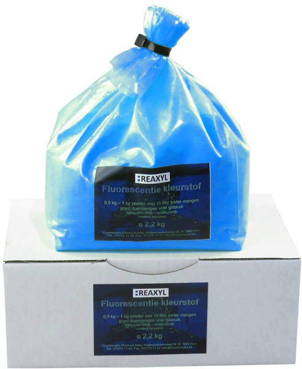 Reaxyl Fluorescentiekleurstof poeder 2,2 kg, blauw