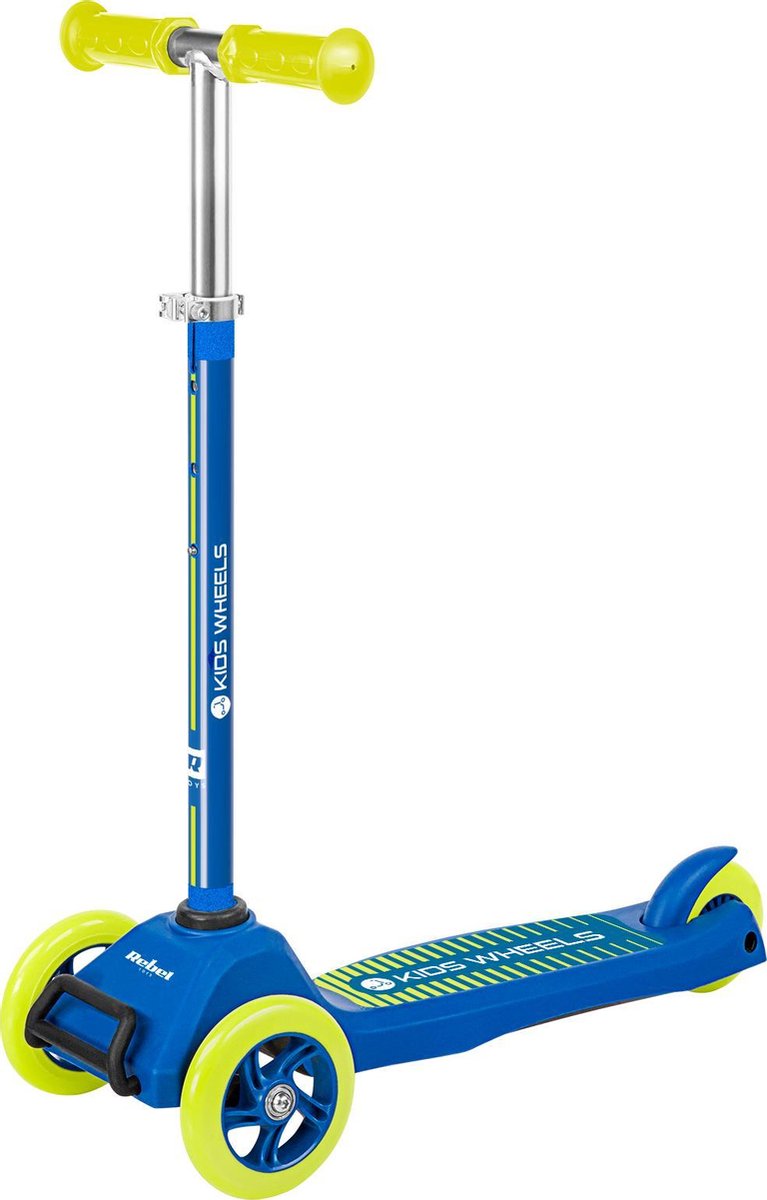 Rebel ZAB0121Y Kids Wheels - kids step - met 3 wielen - blauw/geel - vanaf 3 jaar