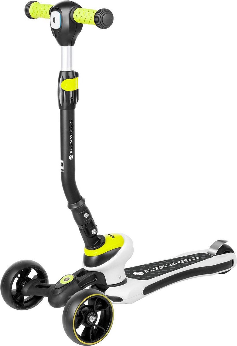Rebel ZAB0122G Alien Wheels - 3 wielige opvouwbare kids step - met verlichting - geel/wit/zwart - vanaf 3 jaar