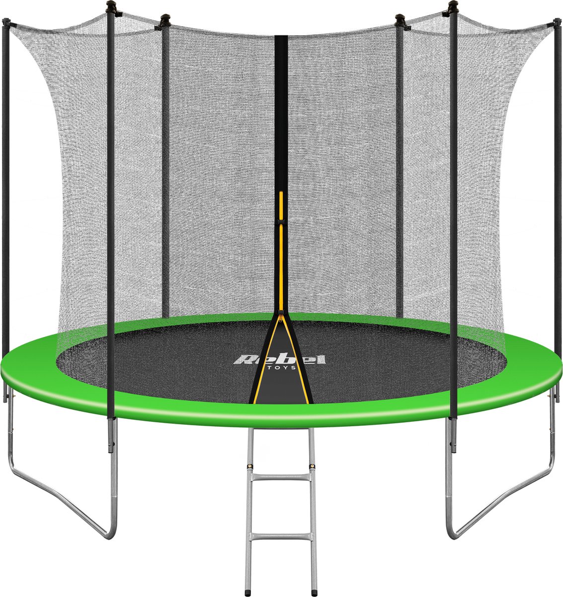 Rebel Jump ZAB0301 - trampoline 312 cm inclusief inwendig veiligheidsnet en ladder tot 120kg groen