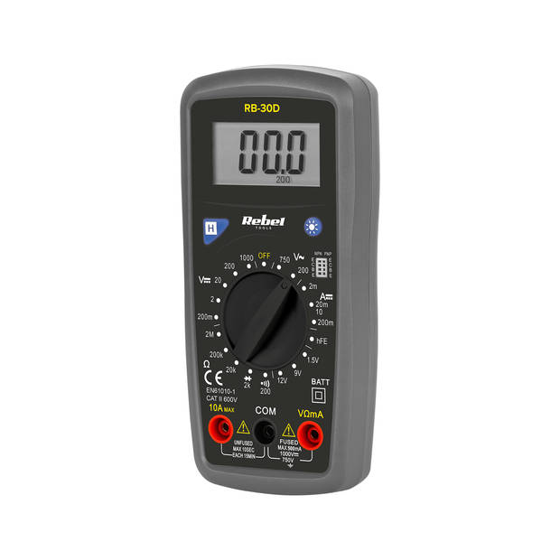 Rebel Tools RB-30D Universele meter / Inclusief meetsnoeren