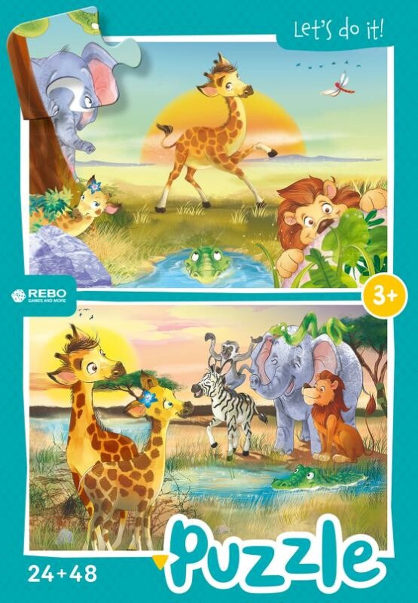 Rebo legpuzzel 24 + 48 stukjes - Little Giraffe