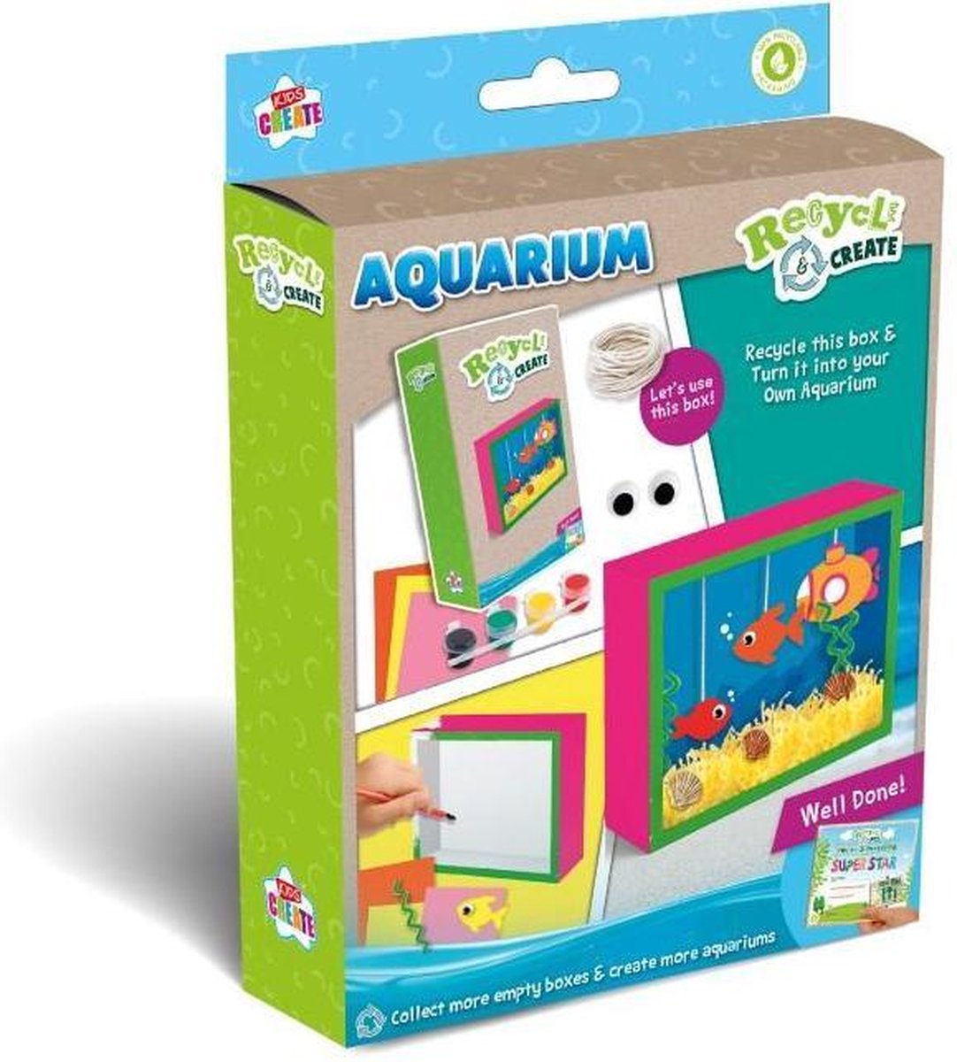 Recycle en Create Doe het Zelf Pakket Aquarium- Knutselen - Kinderen - Complete Set - Hobby - Zelf maken Kinderen- Vakantiepakket - Kleuren - Knutselpakket