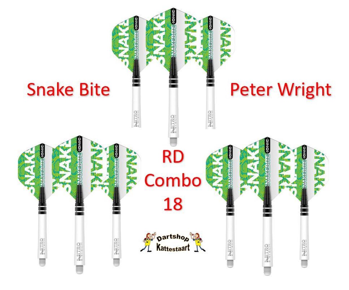 Red Dragon Flights & Shafts Combo 18 Peter Wright Ionic Groen