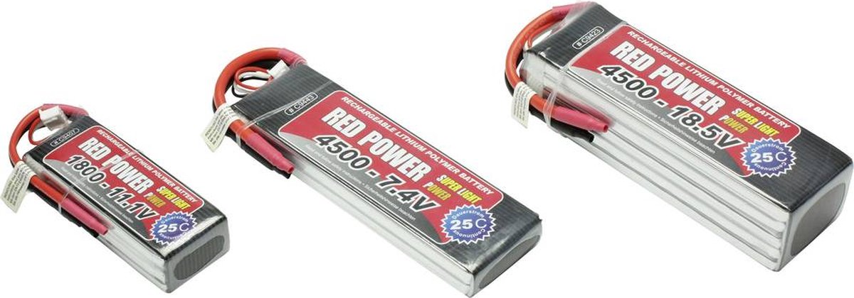 Red Power LiPo accupack 11.1 V 1300 mAh Aantal cellen: 3 25 C Softcase Open kabeleinden