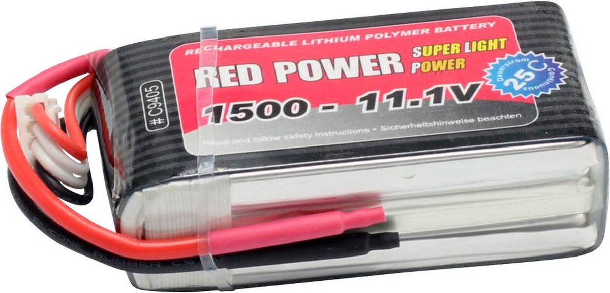 Red Power LiPo accupack 11.1 V 1500 mAh Aantal cellen: 3 25 C Softcase XT60