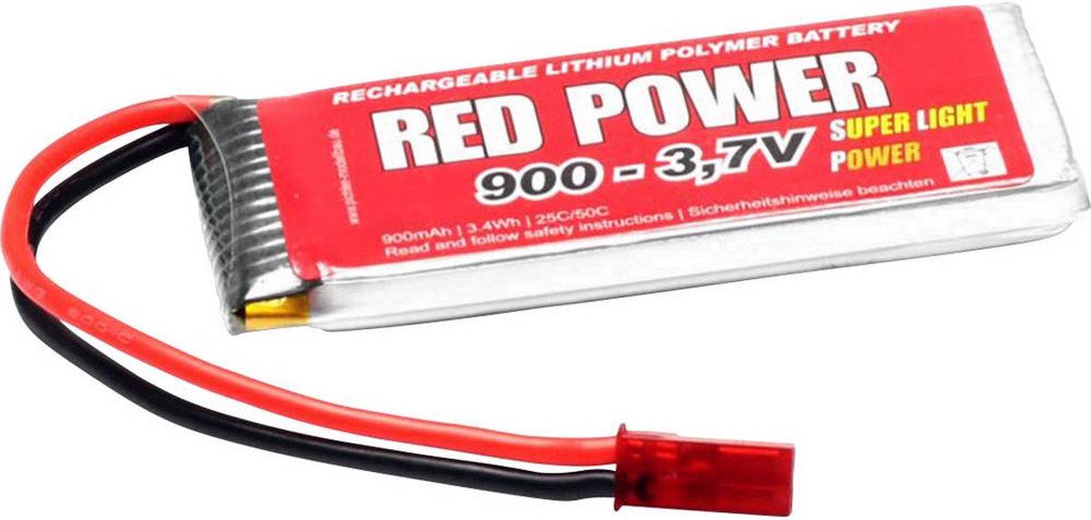 Red Power LiPo accupack 3.7 V 900 mAh Aantal cellen: 1 25 C Softcase BEC