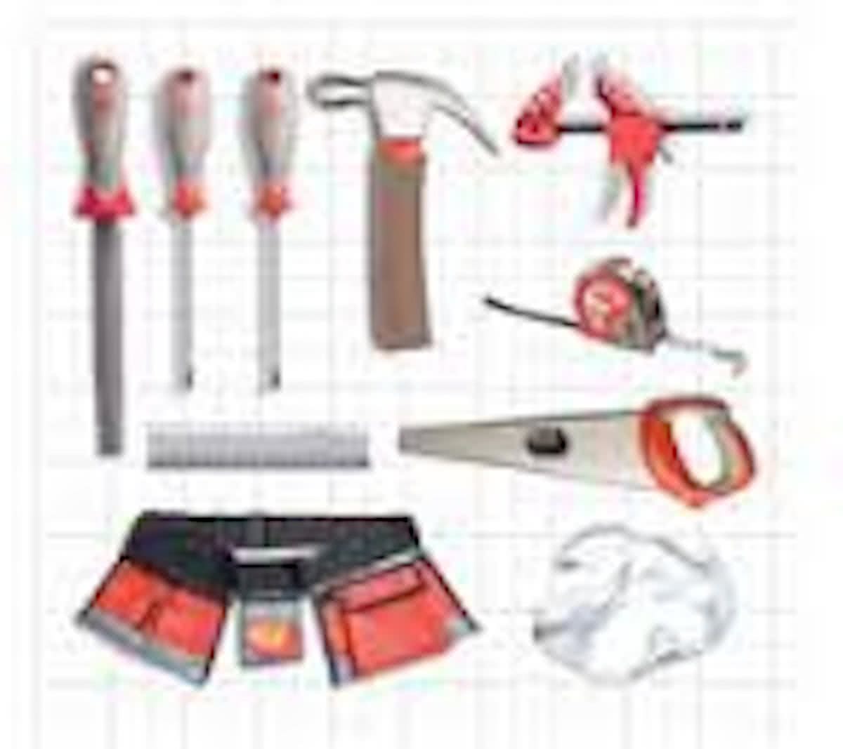 Red Toolbox: Kids Tools - TOOLSET met 10 stuks, met Philips schroevedraaier Nr.