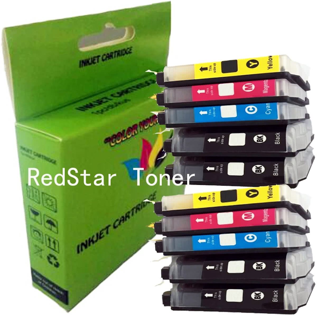 10 Pack Compatible Brother LC1240 BK*4/C*2/M*2/Y*2 inktcartridges, 10 pak. 4 zwart, 2 cyaan, 2 magenta, 2 geel