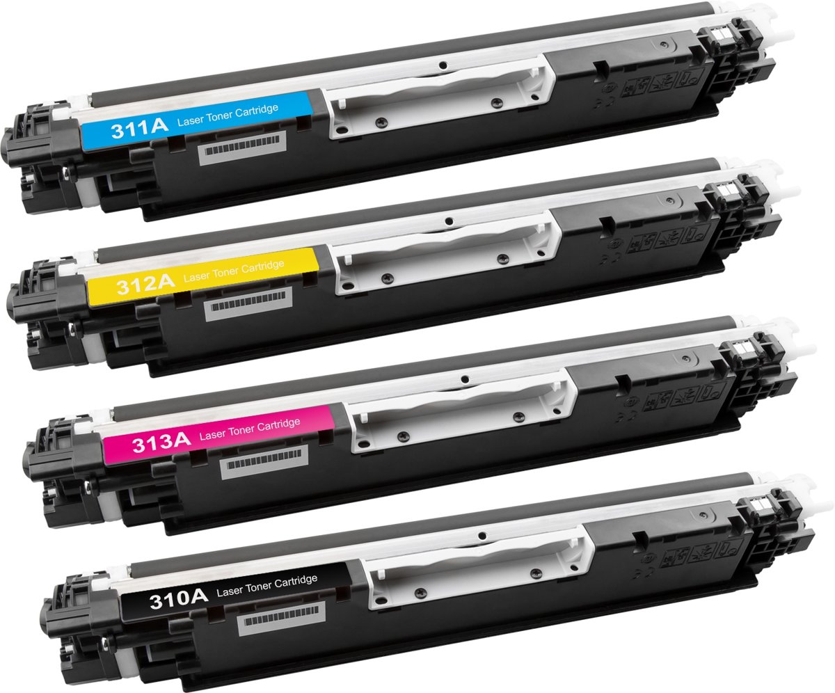 MULTI-PACK 4 Toners HP CE310A BK/311C/312M/313Y (MULTI-PACK 4 Toners HP 126A) Compatible Toner  1 zwart, 1 cyaan, 1 magenta, 1 geel