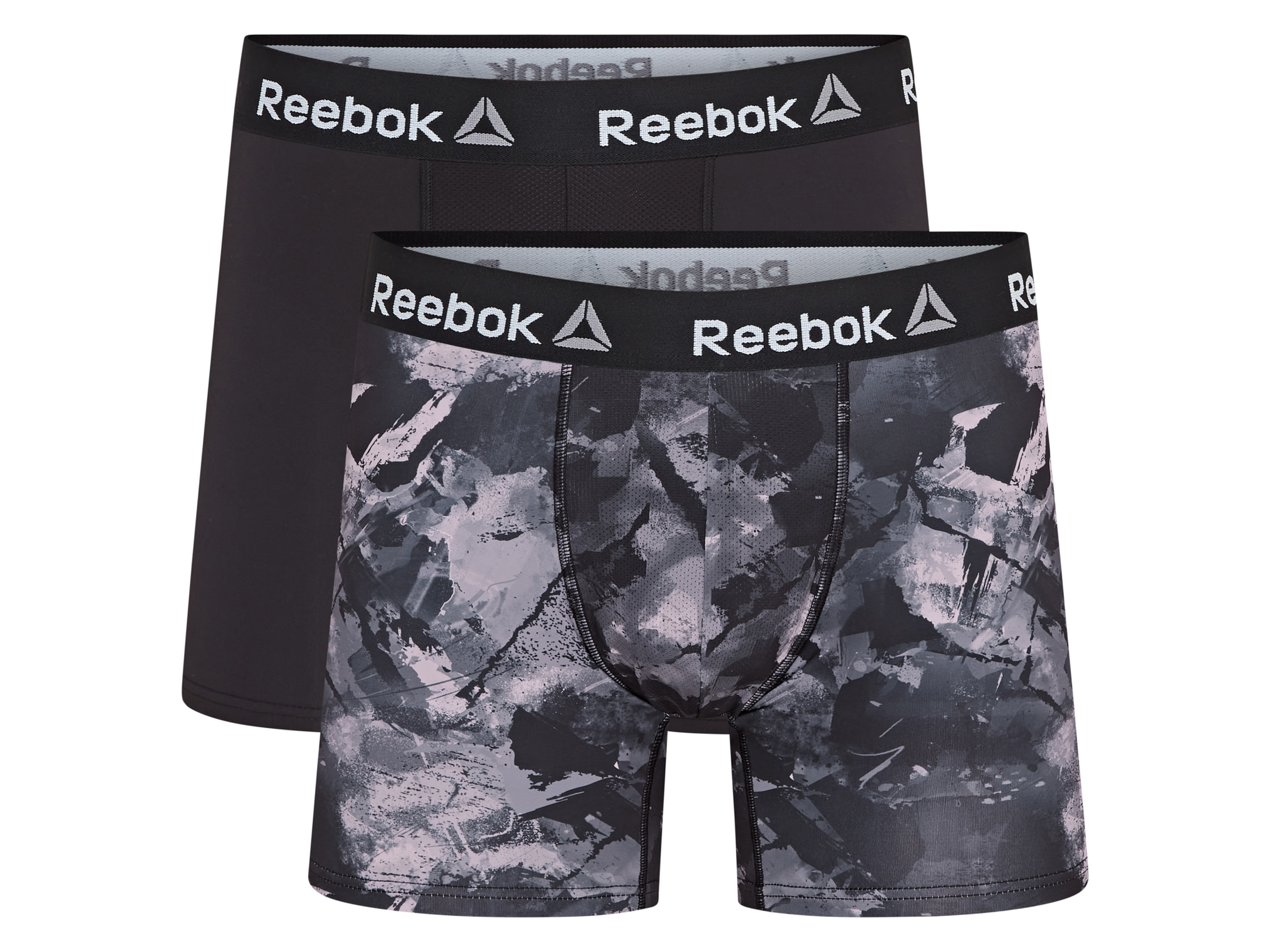 Reebok 2 heren sportboxers (M, Zwart/wit)