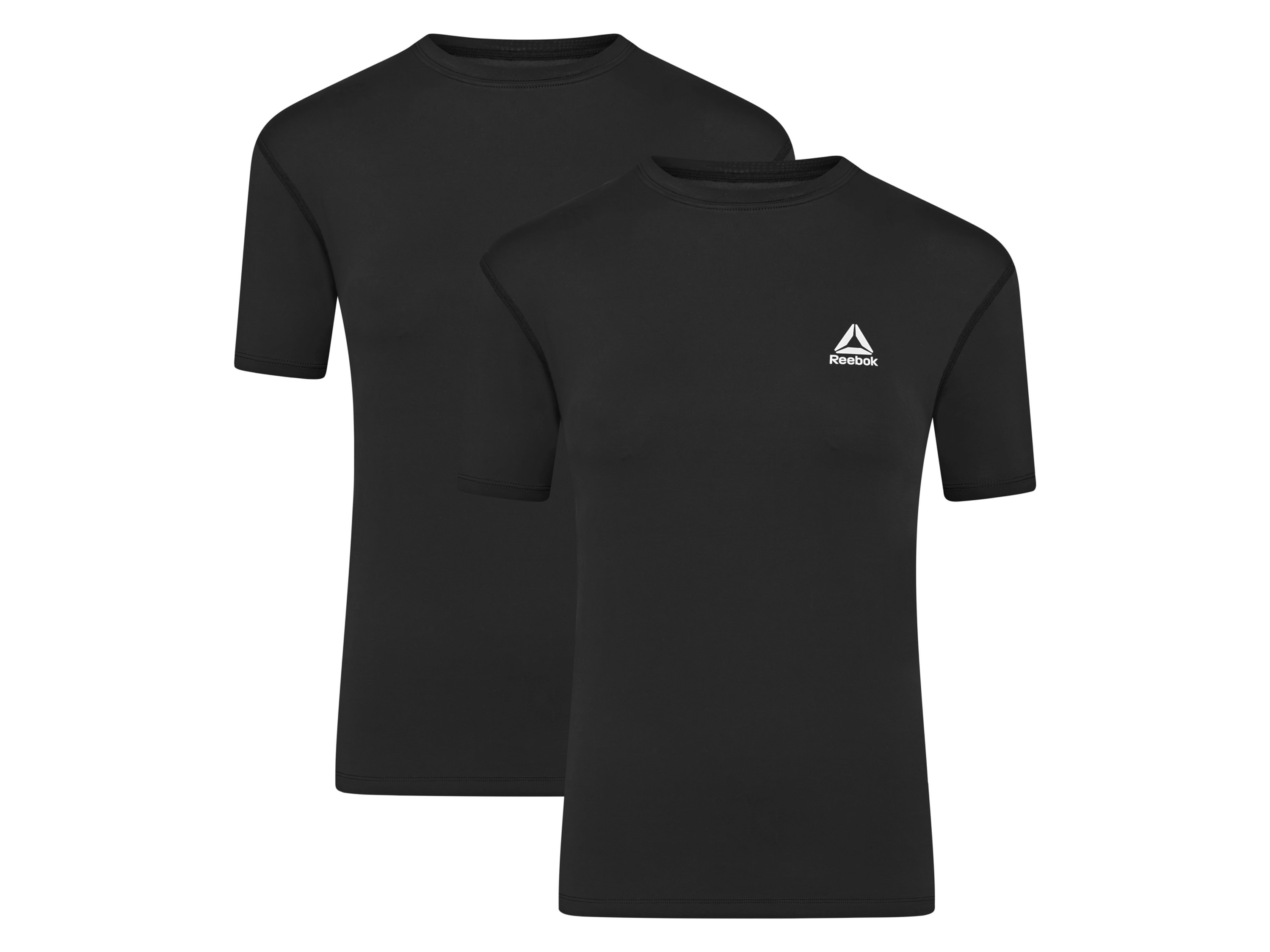 Reebok 2 heren sportshirts (L, Zwart)