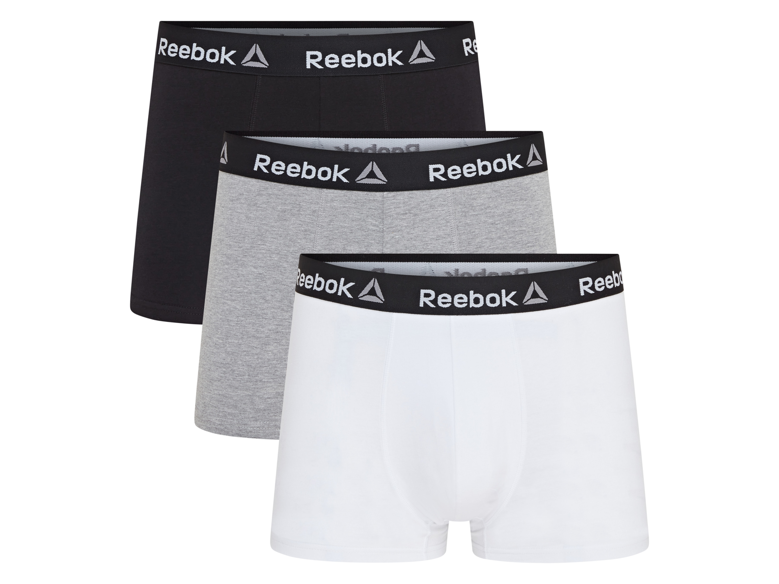 Reebok 3 heren boxers (M, Zwart/wit/grijs)