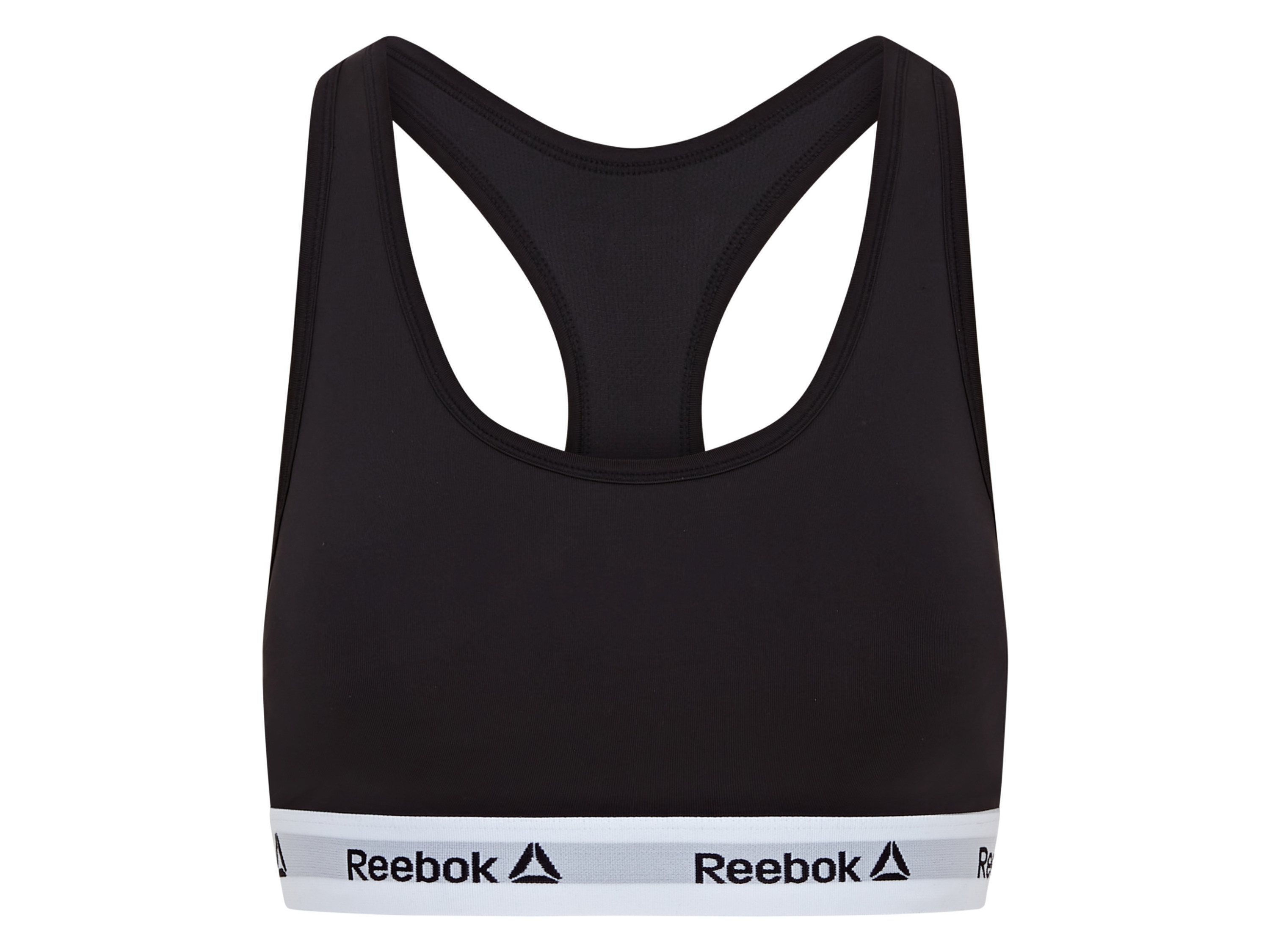 Reebok Dames sport-BH (L, Zwart/wit)