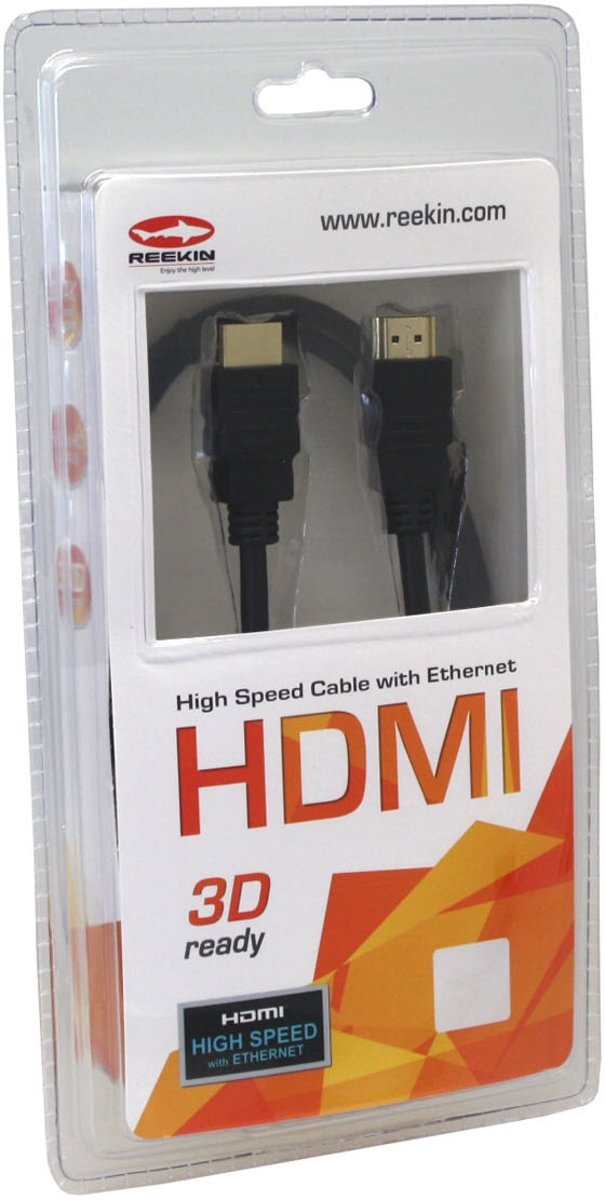 Reekin HDMI Cable - 5,0 Meter - BLISTER 3D FULL HD (High Speed with Ethernet)