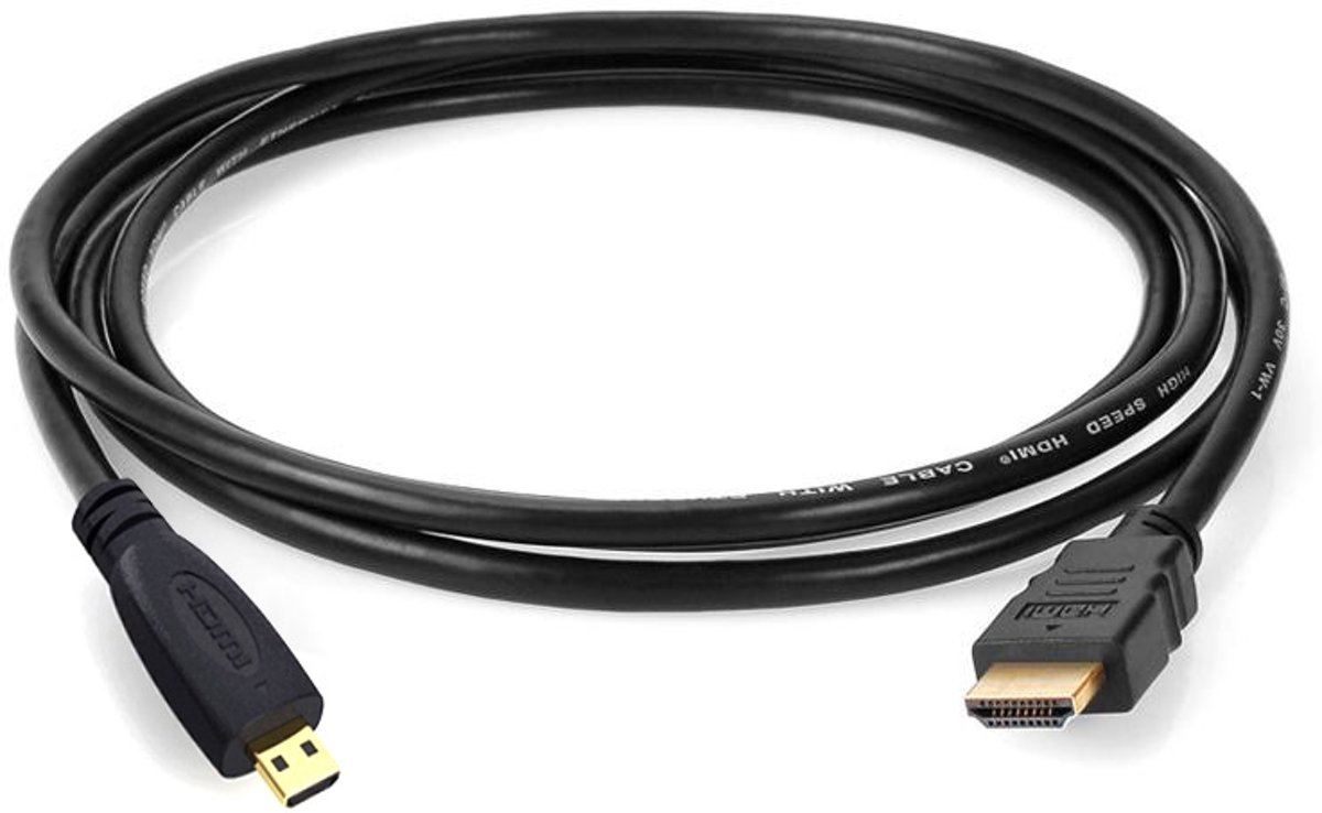 Reekin HDMI to Micro-HDMI cable - 2,0 Meter (High Speed with Ethernet)