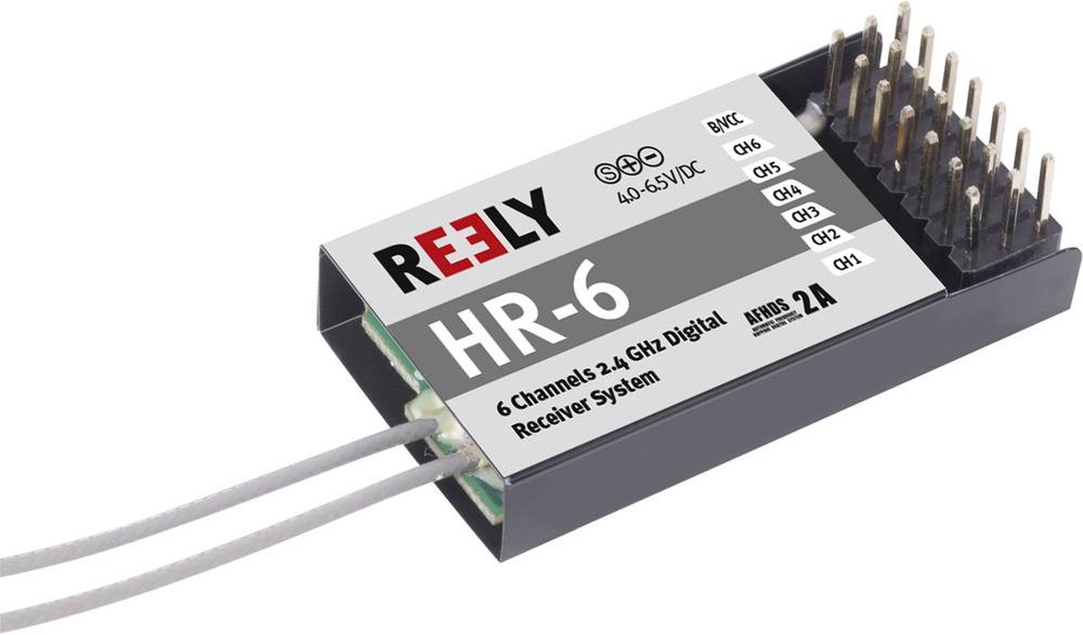 Reely HR-6 6-kanaals ontvanger 2,4 GHz Stekkersysteem JR