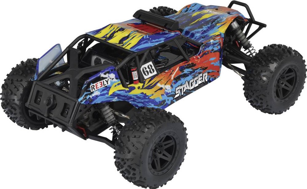 Reely Stagger Brushed 1:10 RC auto Elektro Buggy 4WD 100% RTR 2,4 GHz Incl. accu, oplader en batterijen voor de zender